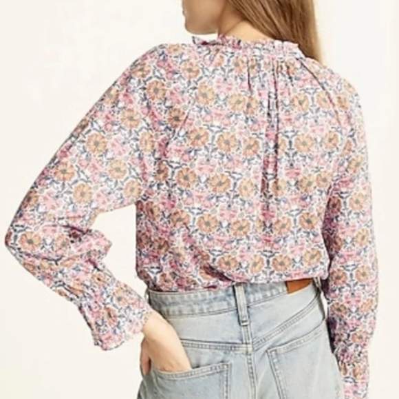 J. Crew x Liberty | Honeysuckle Floral Tie Waist Top NEW - Picture 2 of 11